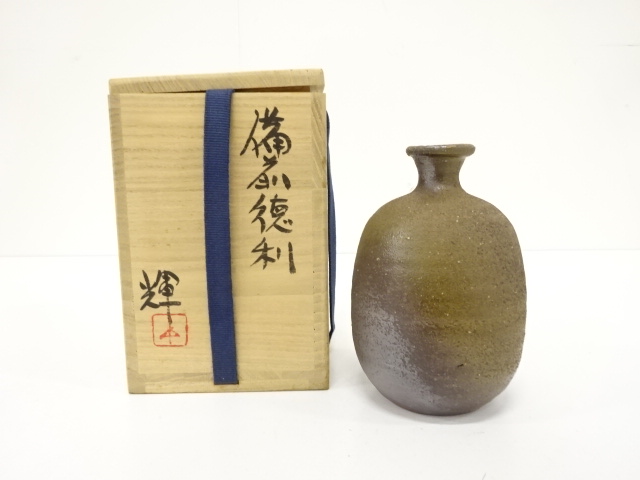 備前焼】緋襷瓢徳利 山本出 備前緋襷徳利 山本出 作